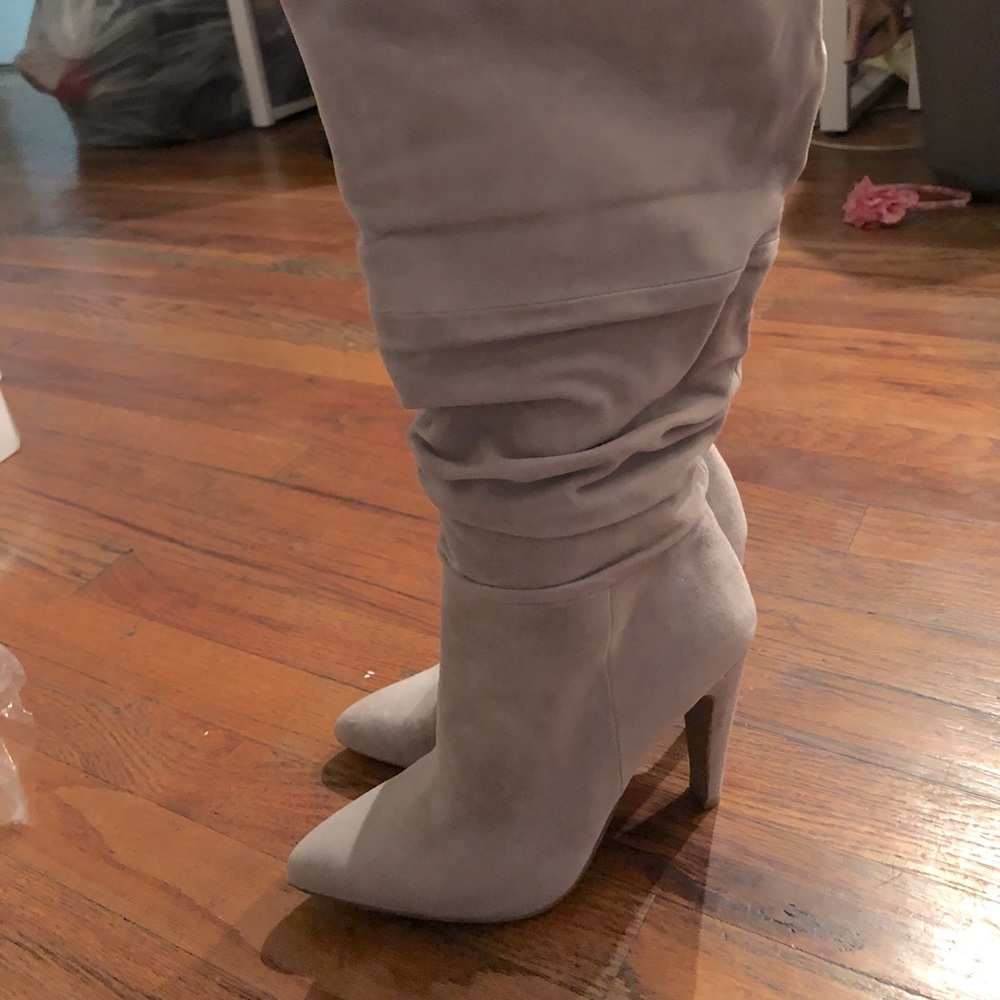 Grey Suede Boots